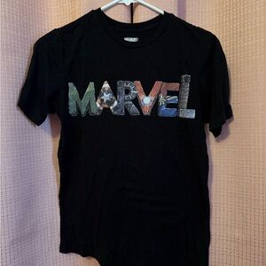 Marvel Black Cotton Blend Shirt